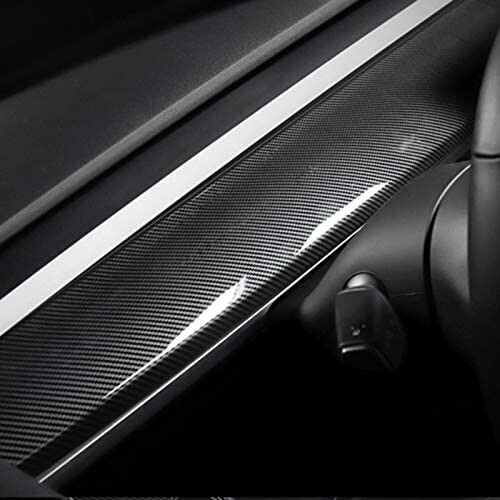 2017-2023 Tesla Model 3 Dashboard Cover Wrap Gloss Carbon Fiber Panel Trim cap