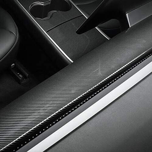 2017-2023 Tesla Model 3 Dashboard Cover Wrap Gloss Carbon Fiber Panel Trim cap