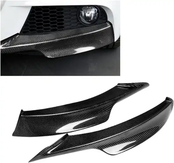 2009-2012 BMW E90 CARBON FIBER LOOK FRONT BUMPER LIP SPLITTERS SPOILER 2PCS