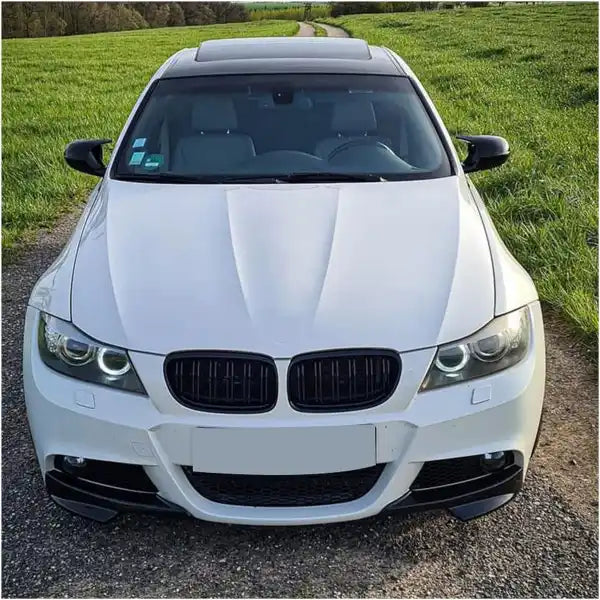 2009-2012 BMW E90 CARBON FIBER LOOK FRONT BUMPER LIP SPLITTERS SPOILER 2PCS