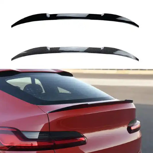 BMW X4 G02 2018-2022 M Type Gloss Carbon Rear Trunk Spoiler Lip Roof Wing