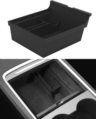 Tesla Model 3 2021-2023 Center Console Armrest Organizer Storage Bin with Flocking