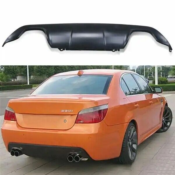 BMW 5-Series E60 04-10 M-Sport Rear Bumper Diffuser Splitter Matte Black