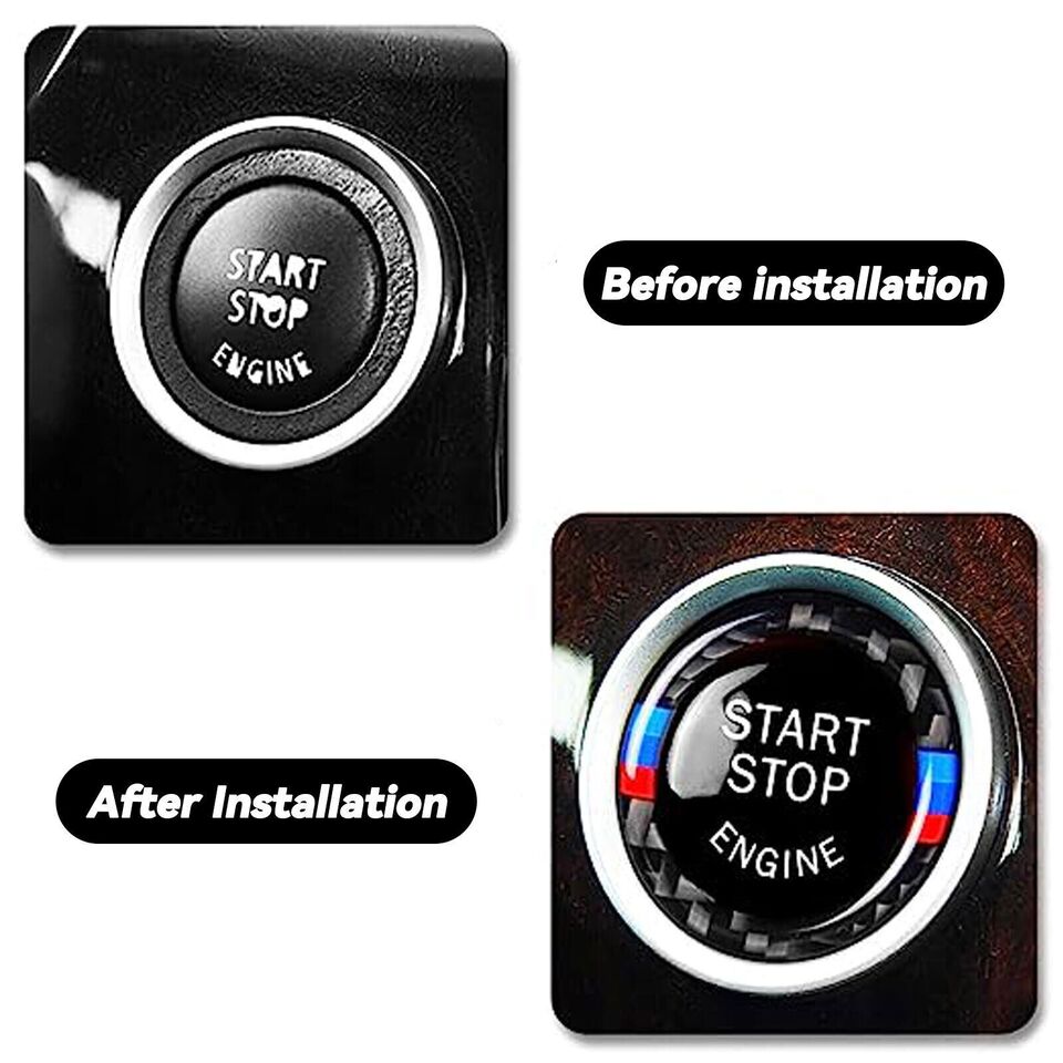 BMW E90 E92 E93 Engine Ignition Start Stop Button in Black Red Blue Carbon