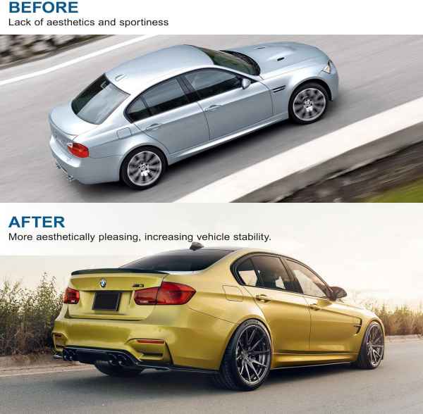 BMW M4 Gloss Black Style Spoiler Wing 2008-2012 E90 M3, 2006-2011 E90 323i 325i 328i 335i