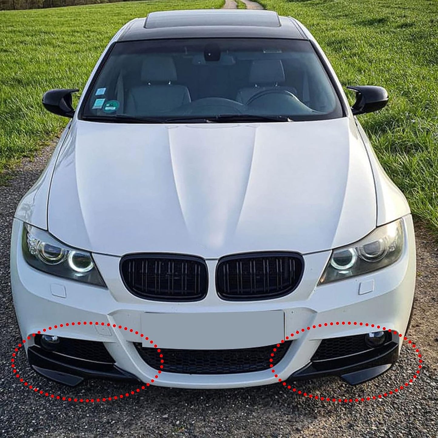 2009-2012 BMW E90 GLOSS BLACK FRONT BUMPER LIP SPLITTERS SPOILER 2PCS