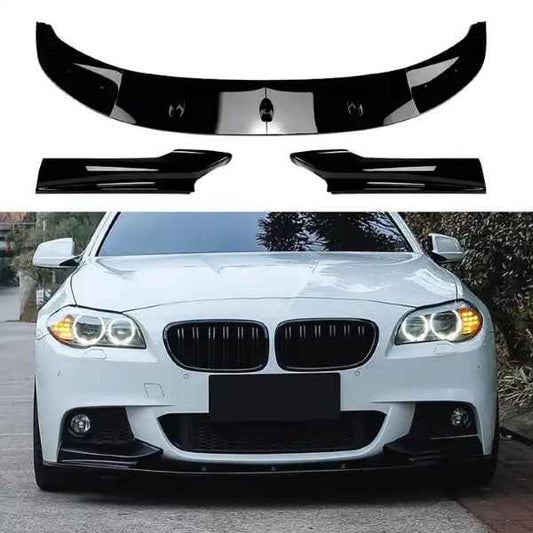 BMW 5 Series F10 F11 M Sport 2011-2017 Gloss Black Front Splitter Bumper Lip