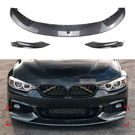 2014-20 BMW F32 F33 F36 4 Series M Sport Bumper Gloss Black Front Lip Splitter