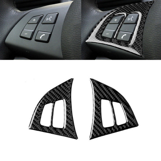 BMW X5 E70 2008-2013 Carbon Fiber Steering Wheel Switch Button Trim Cover