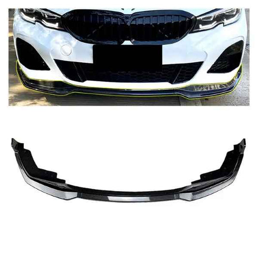 BMW 19-2022 BMW 3-SERIES G20 M340I M SPORT GLOSS BLACK FRONT BUMPER SPOILER LIP