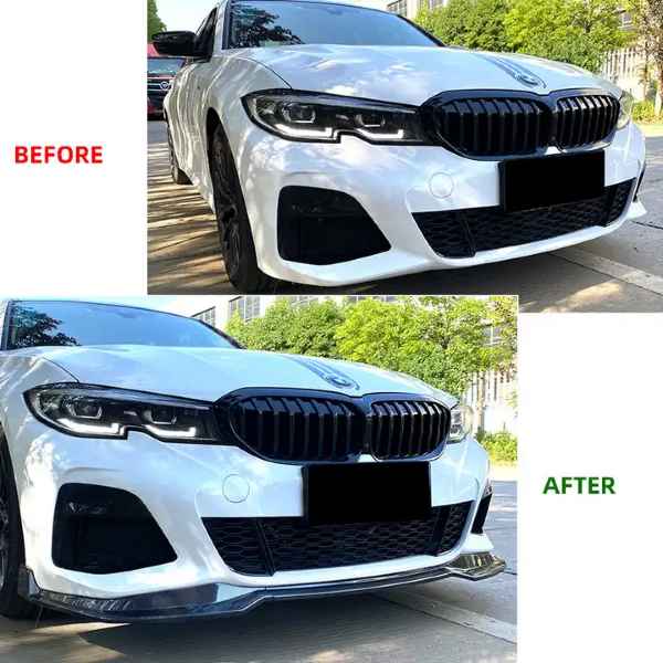 BMW 19-2022 BMW 3-SERIES G20 M340I M SPORT GLOSS BLACK FRONT BUMPER SPOILER LIP