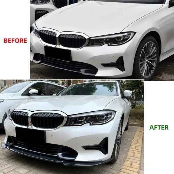 FOR BMW 2019-2022 3-SERIES G20 M340I M SPORT GLOSS Carbon FRONT BUMPER SPLITTER