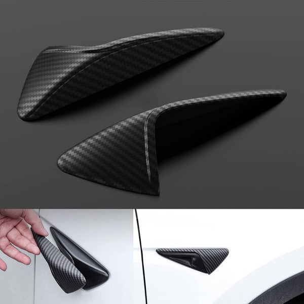 For Tesla Model Y 3 S X Matte Carbon Fiber Side camera protection cover 2PCS