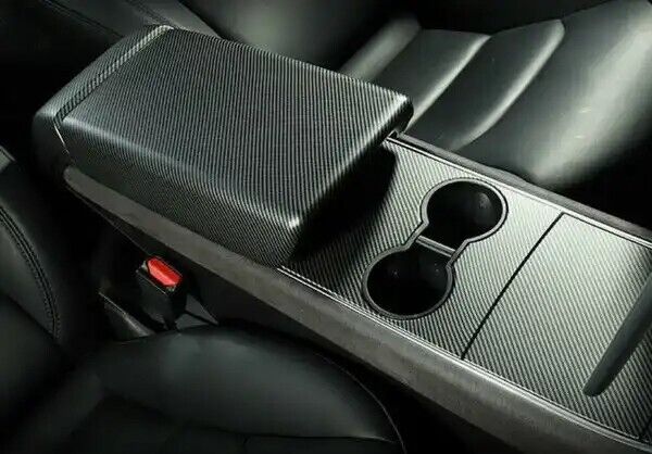 Tesla Model 3 2017-2023 Matte Carbon Center Console Armrest Box Cover