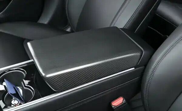 Tesla Model 3 2017-2023 Matte Carbon Center Console Armrest Box Cover