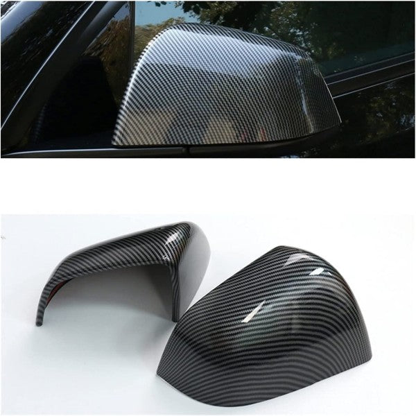 Tesla model Y 2020-2023 accessories, rear Side cover cap Mirror Gloss Carbon