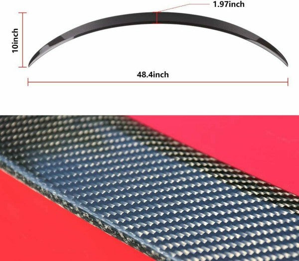 Fit Tesla Model 3 2017-2023 Rear OE Spoiler ABS Glossy Carbon lip trunk lid Wing