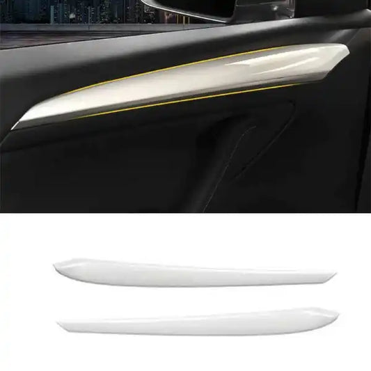 Tesla Model Y 2021-2023 2Pcs ABS Gloss Pearl White, Red Gloss Inner Front Door Panel Cover