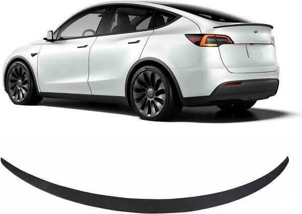 Tesla Model Y 2020 - 2023 Rear Trunk Lip Spoiler Wing (Glossy Carbon Fiber)