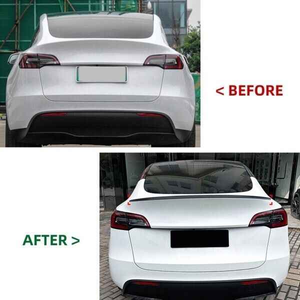 Tesla Model Y 2020 - 2023 Rear Trunk Lip Spoiler Wing (Glossy Carbon Fiber)