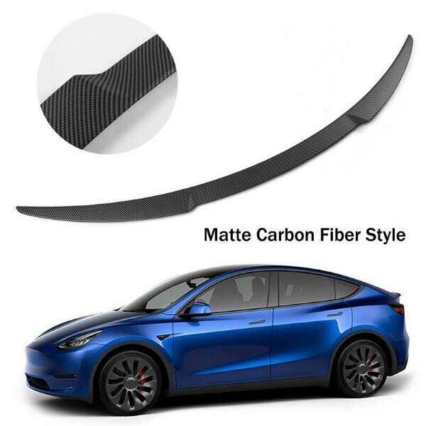 2020-2023 Tesla Model Y Rear Trunk Lid Spoiler Wing Matte Carbon Fiber Pattern