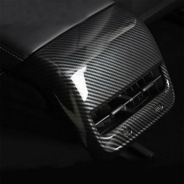 Tesla Model 3 2017-2023 Gloss Carbon Fiber ABS Rear Air Vent Outlet Cover Trim