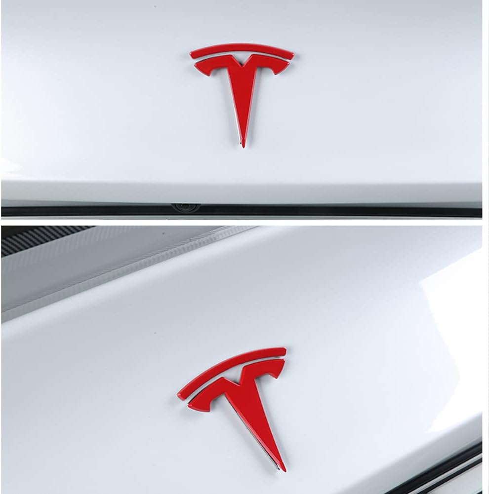 Model Y Red Front Trunk/Rear Trunk Logo Sticker Cover Emblem Badge Decals 3PCS