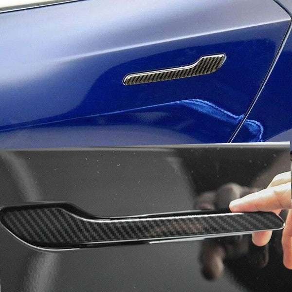 Tesla Model 3 17-23 ABS Gloss Carbon Fiber Car Door Handle Cover Decal wrap