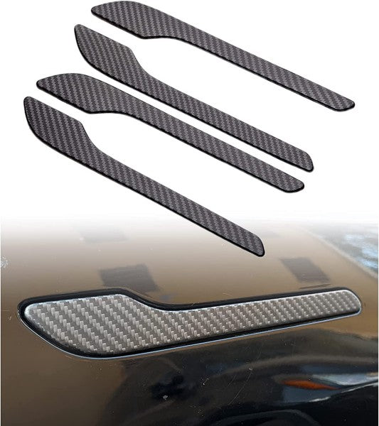 Tesla Model 3 17-23 ABS Matte Carbon Fiber Car Door Handle Cover Decal wrap