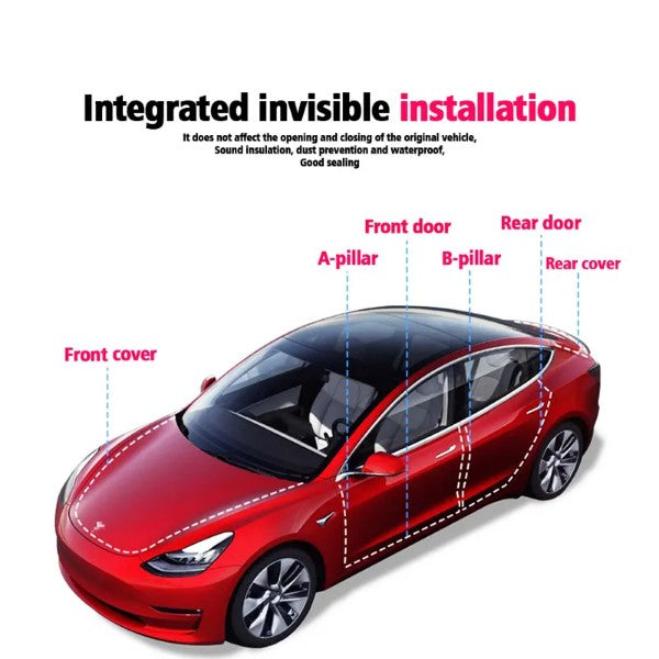 Tesla Model 3 2017-2023 Full Car Seal Door Strip Kit Soundproof Rubber Seal Strip Kit