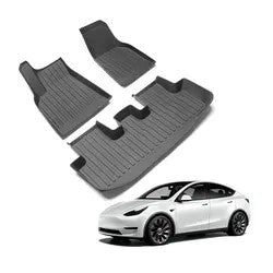 Tesla Model Y 5 Seater 2020-2023 TPE All Weather 3D Nano Pattern Car Deep Dish Floor Mats