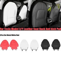 Tesla Model 3 2017-2023 Leather Car Seat Back Anti Kick Pad Seat Cushion Protector